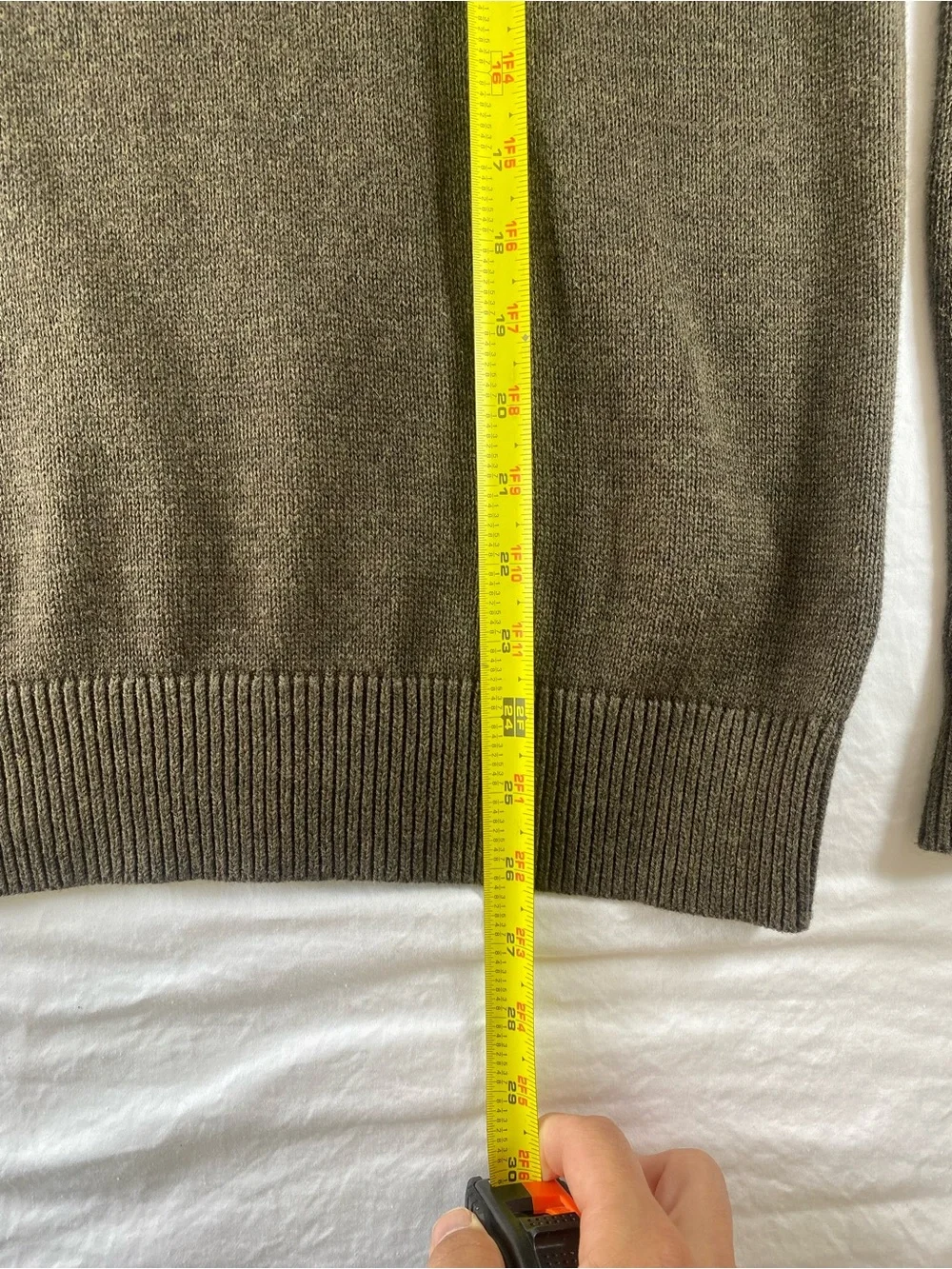 Men's Olive Button-Neck Military Pocket Sweater